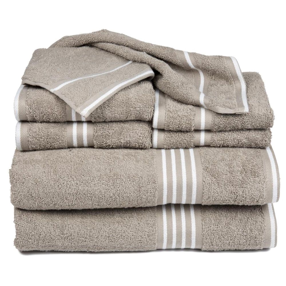 Taupe Lavish Home Rio 8 Piece 100 Cotton Towel Set Taupe Lavish Home Rio 8 Piece 100 Cotton Towel Set